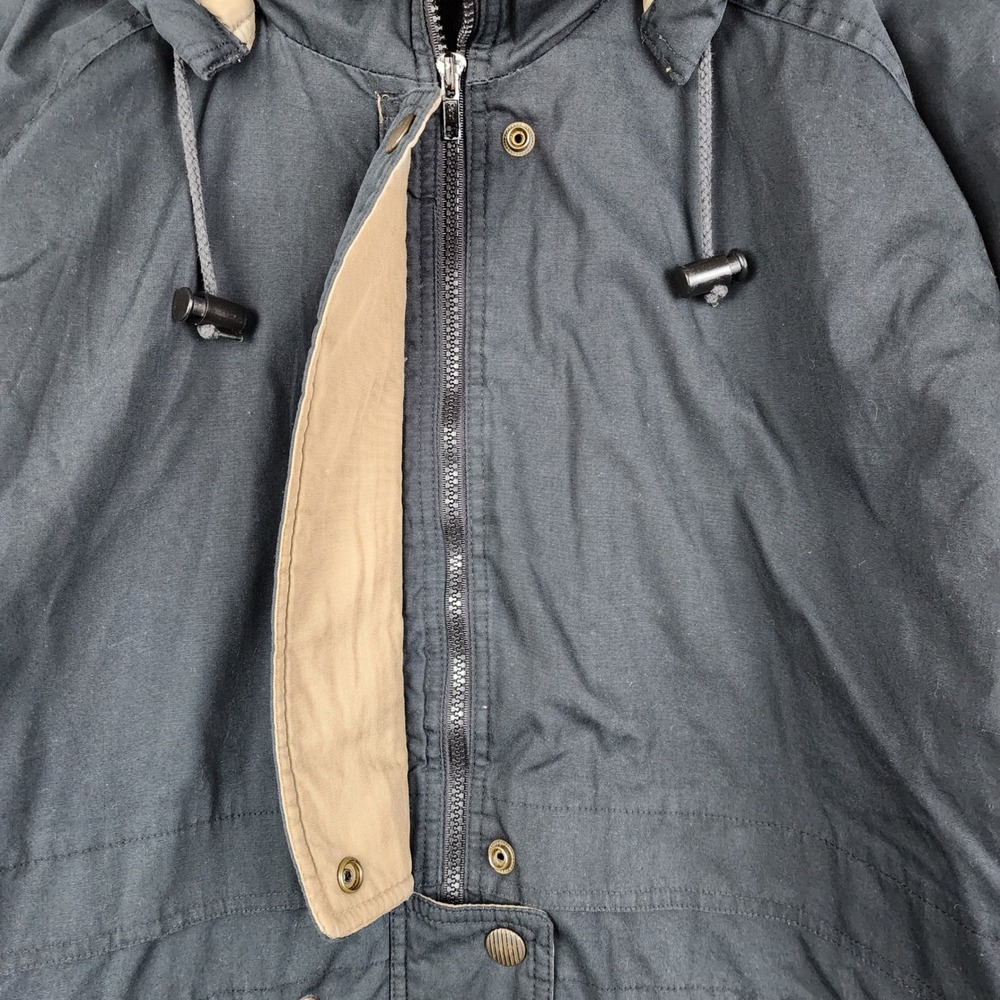 Learsi Parka Jacket Men 2X Black Hooded Quilted Lining Utility Workwear RN79443 - Picture 5 of 11